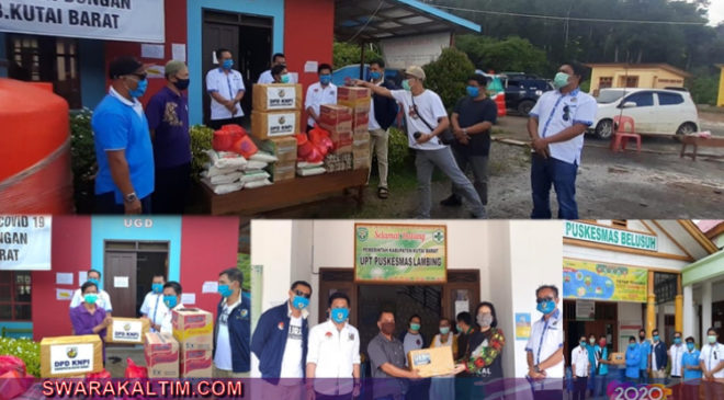 DPD KNPI Kutai Barat saat menyerahkan APD ke tim medis Covid-19