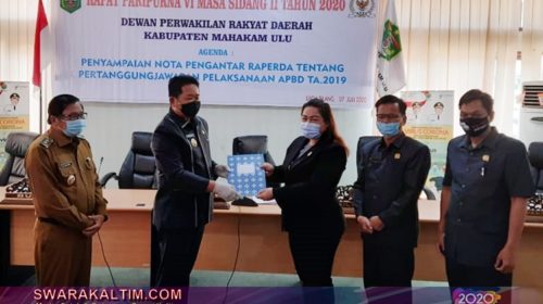 Laporan Keuangan Raih WTP, DPRD Mahulu Paripurna Raperda APBD TA 2019